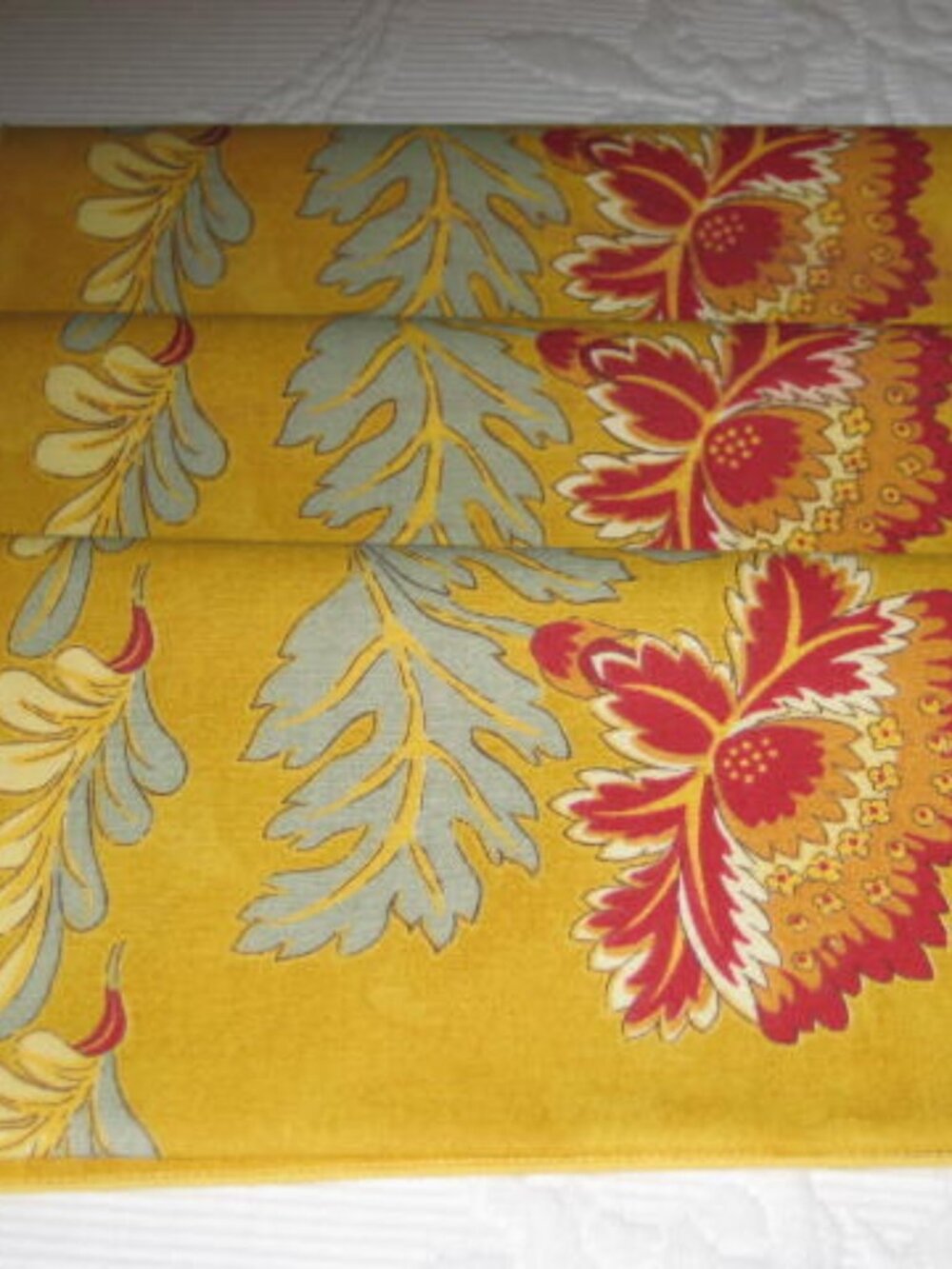 NWT Vent Du Sud Gold Dijon Red 3 Napkins St Remy French France Cotton 18"x18"